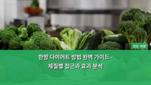 한방 다이어트 방법 완벽 가이드 – 체질별 접근과 효과 분석